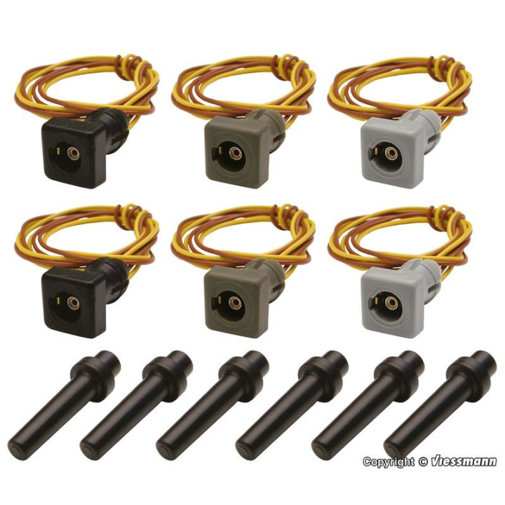 VIESSMANN 6806 H0 Gniazda PLUG-IN do     latarni ( 6 sztuk )