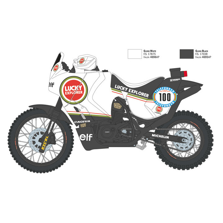 ITALERI 1/9 CAGIVA ELEFANT 850 PARIS     DAKAR 1987 (4643)