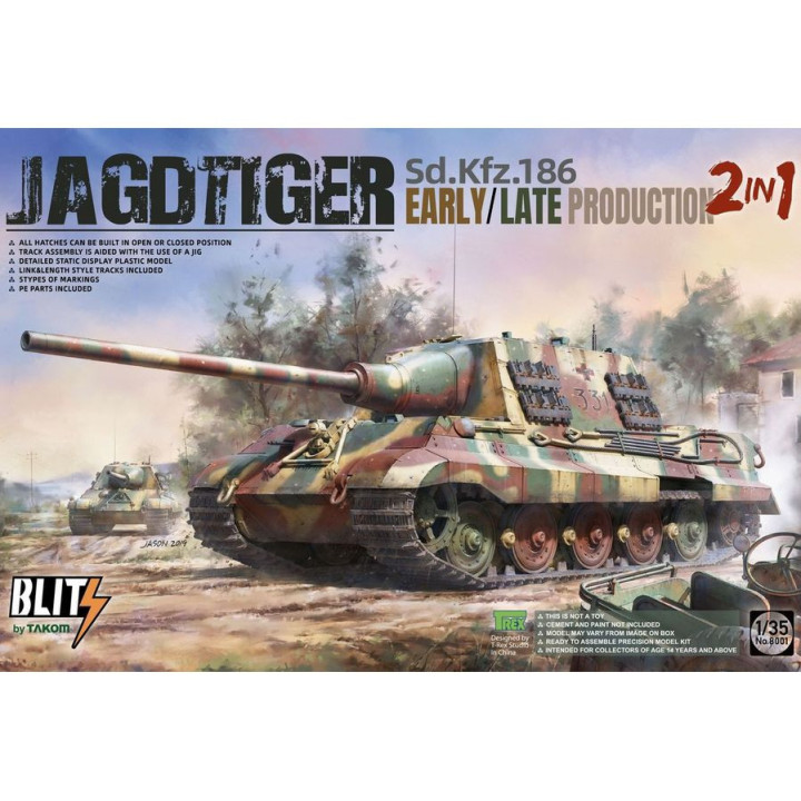 TAKOM 1/35 JAGTIGER Sd.Kfz.186 (8001) EARLY/LATE 2in1