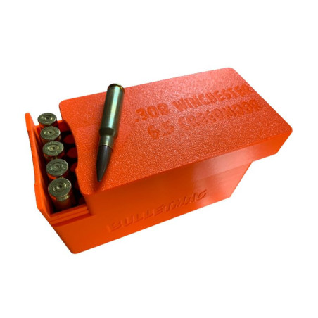 BULLETMAG PUDEŁKO NA AMUNICJĘ .308       WINCHESTER / 6,5 CREEDMOOR / 50 - srebrne / przesuwna pokrywka