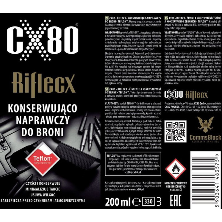 RifleCX CARE SPRAY - pro péči o zbraně 200 ml