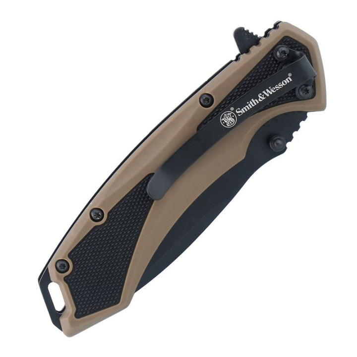 Smith&Wesson Nóż składany Extreme Ops -  Drop Point - Tan (1209515)