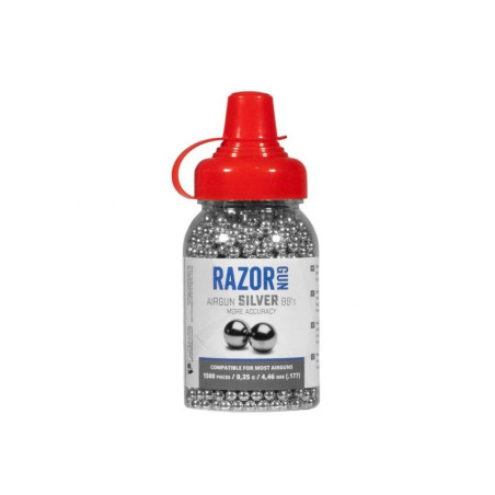 RAZORGUN ocelové kuličky BB o průměru 4,46 mm, stříbrné / 1 500 kusů (451500ZNBT-B)