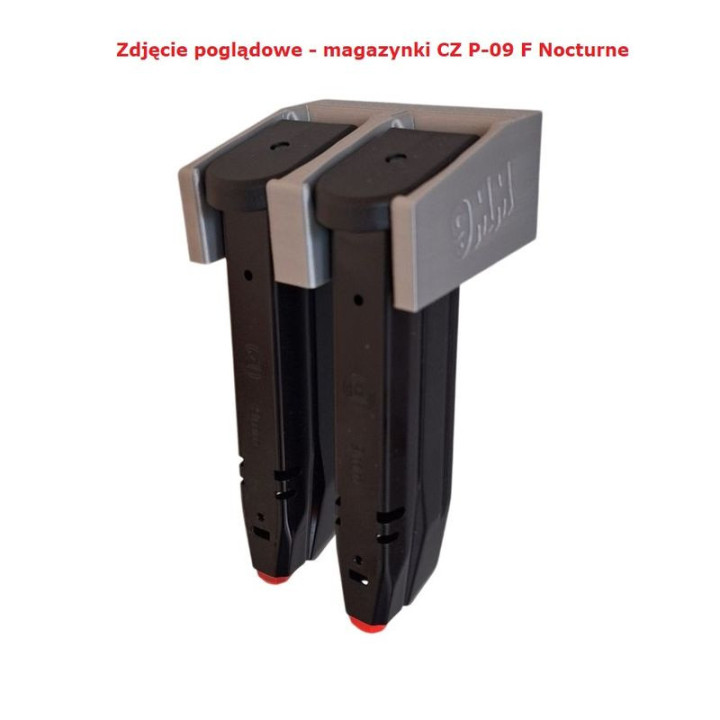 BULLETMAG UCHWYT NA MAGAZYNKI 9 mm / x2  / srebrny / na magnes / wsuwane od przodu