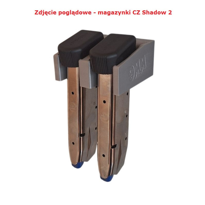 BULLETMAG MAGAZINE HOLDER 9 mm / x2 / silver / for magnet / inserted from front