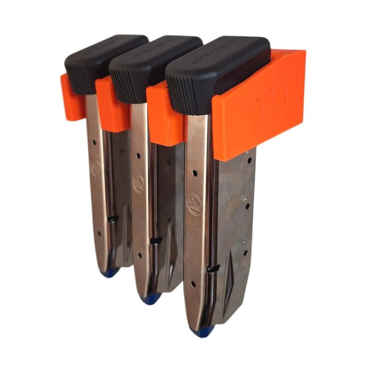 BULLETMAG Pouzdro na zásobník 9 mm / x3 / oranžové / magnet / vkládané zepředu