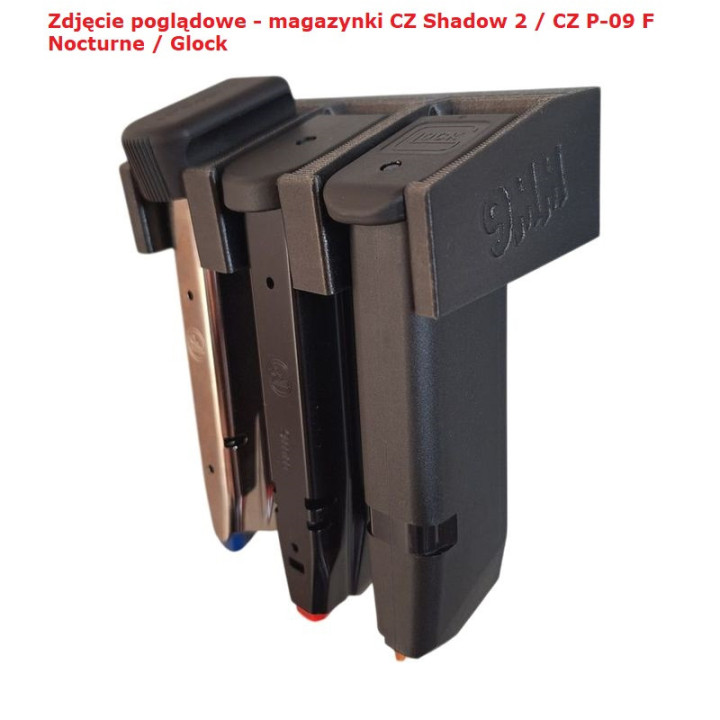 BULLETMAG MAGAZINE HOLDER 9 mm / x3 / orange / for magnet / inserted from the front