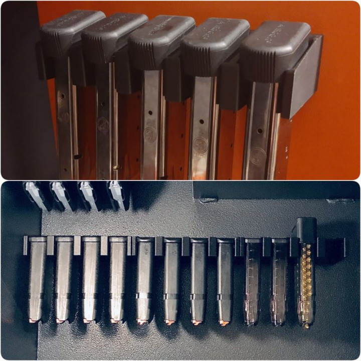 BULLETMAG Pouzdro na zásobník 9 mm / x3 / oranžové / magnet / vkládané zepředu