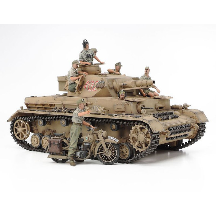 TAMIYA 1/35 GERMAN TANK PANZERKAMFWAGEN  IV Ausf.F & Motorcycle Set (25208)