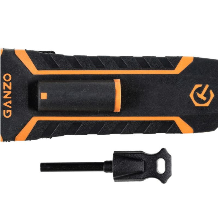 GANZO nóż bushcraft (G8012V2-OR)         z krzesiwem