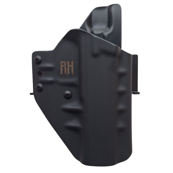 RH HOLSTERS Frogy CZ Shadow OWB Holster   2 / right - 1/2 sweatguard / 40 mm speed loops / black KYDEX