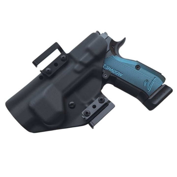 RH HOLSTERS Frogy CZ Shadow OWB Holster   2 / right - 1/2 sweatguard / 40 mm speed loops / black KYDEX