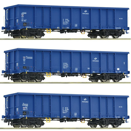 ROCO 6600100 Eanos freight wagon PKP Cargo ep. VI ( 3 wagons )