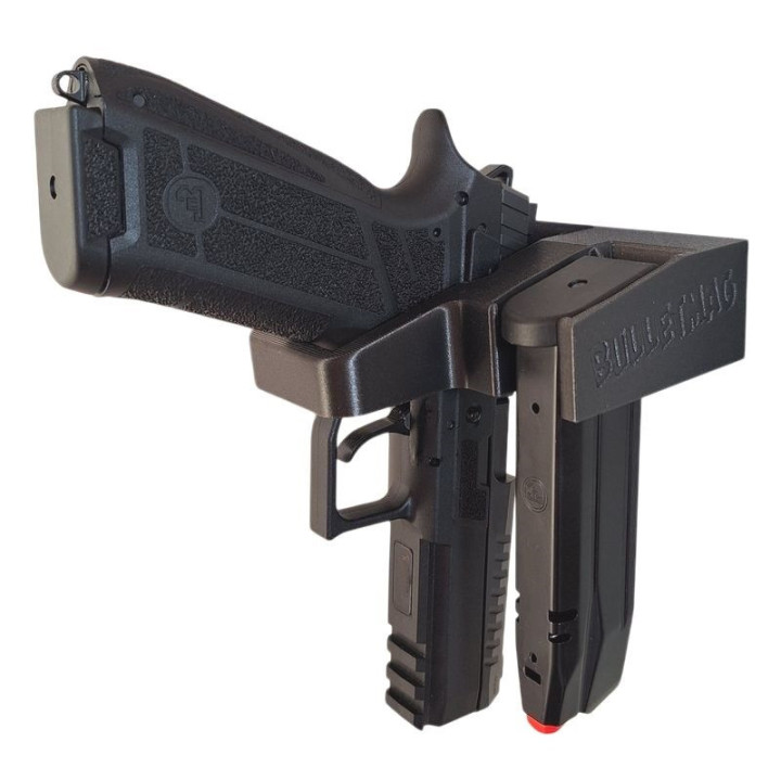 BULLETMAG SHORT RIFLE HOLDER (with flashlight and collimator) x1 + 1 x 9mm MAGAZINE / orange / on magnet