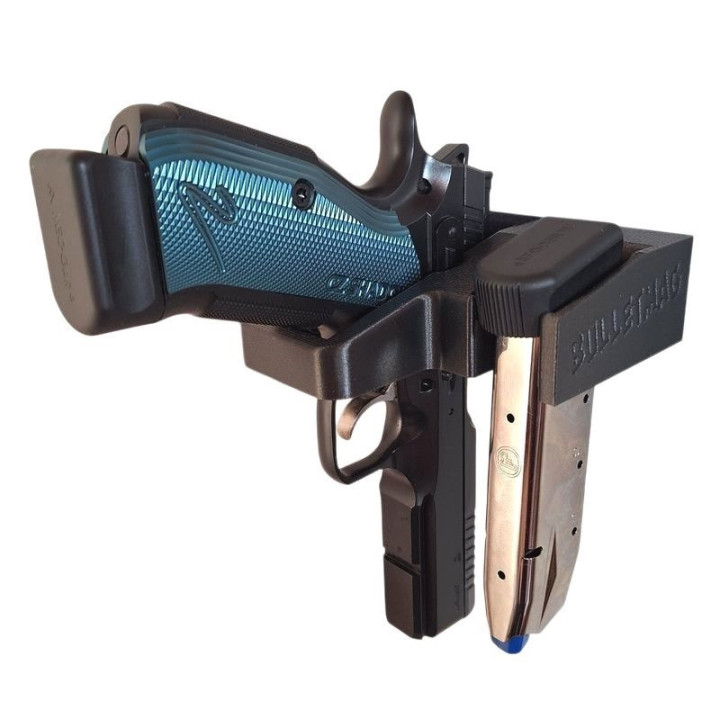 BULLETMAG SHORT RIFLE HOLDER (with flashlight and collimator) x1 + 1 x 9mm MAGAZINE / orange / on magnet
