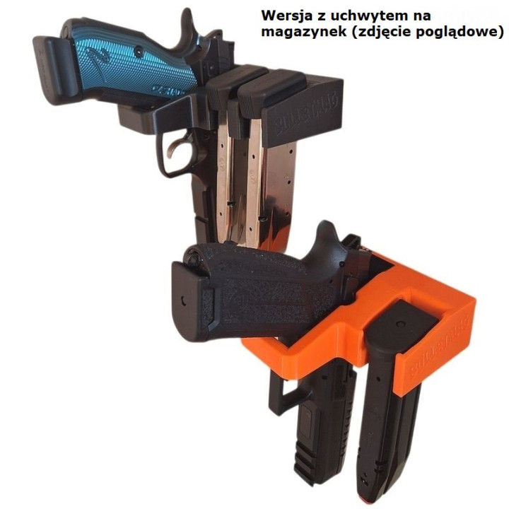 Držák na krátkou zbraň BULLETMAG (s baterkou a kolimátorem) x1 - černý / s magnetem