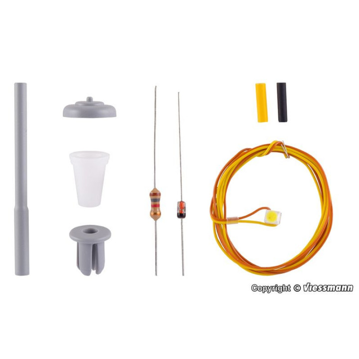 VIESSMANN 6721 H0 LED pouliční lampa bílá 49 mm KIT