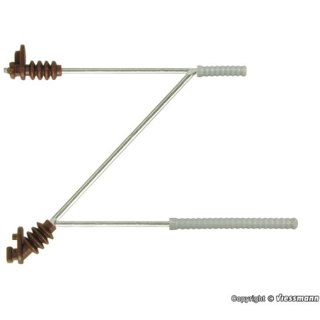 VIESSMANN 4168 H0 Držák pro prodloužení trolejového vedení 26 mm ( 5 ks )
