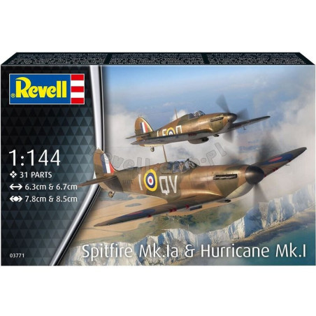 REVELL 1/144 SPITFIRE Mk.Ia & HURRICANE  Mk.I (03771)