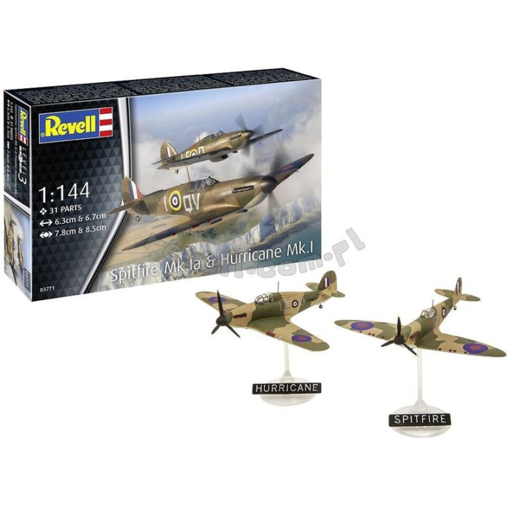 REVELL 1/144 SPITFIRE Mk.Ia & HURRICANE Mk.I (03771)