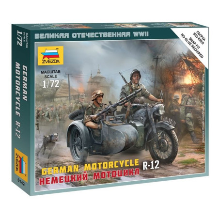 ZVEZDA 1/72 NĚMECKÝ MOTOCYKL R-12 (6142)