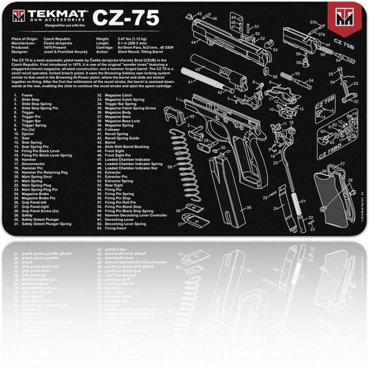 TEKMAT Podložka na čištění zbraně CZ-75   / 27 × 43 cm (TEK-R17-CZ75)