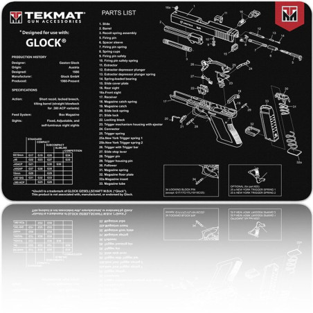 TEKMAT GLOCK weapon cleaning mat / 27x43 cm (TEK-R17-GLOCK)