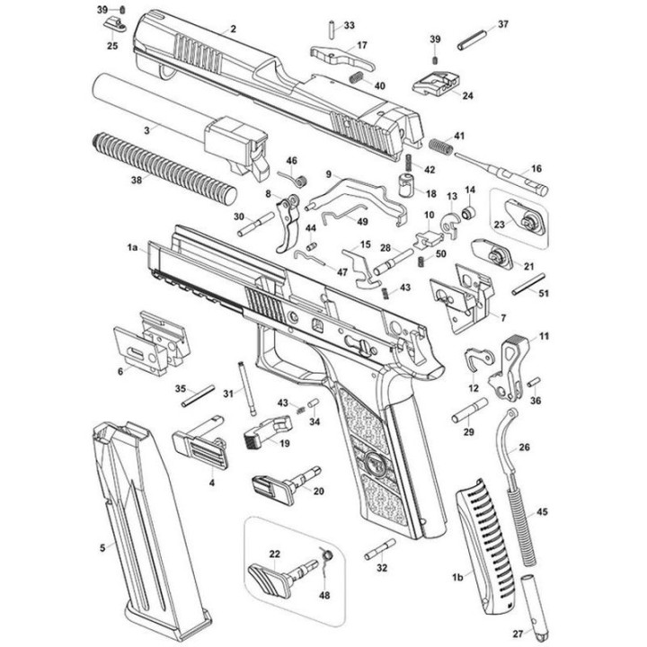 CZ Sprężyna zatrzasku zamka do CZ P-07,  P-09 (0710-0090-02ND) parts 47 / ĆESKA ZBROJOVKA