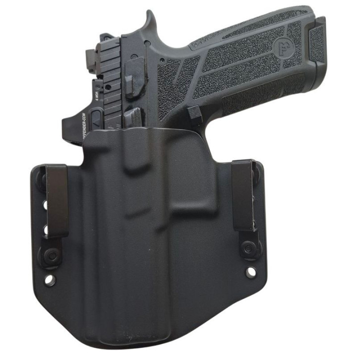RH HOLSTERS OWB Classics CZ P-09 F NOCTURNE holster / right - without sweatguard / steel loops 40 mm / black KYDEX