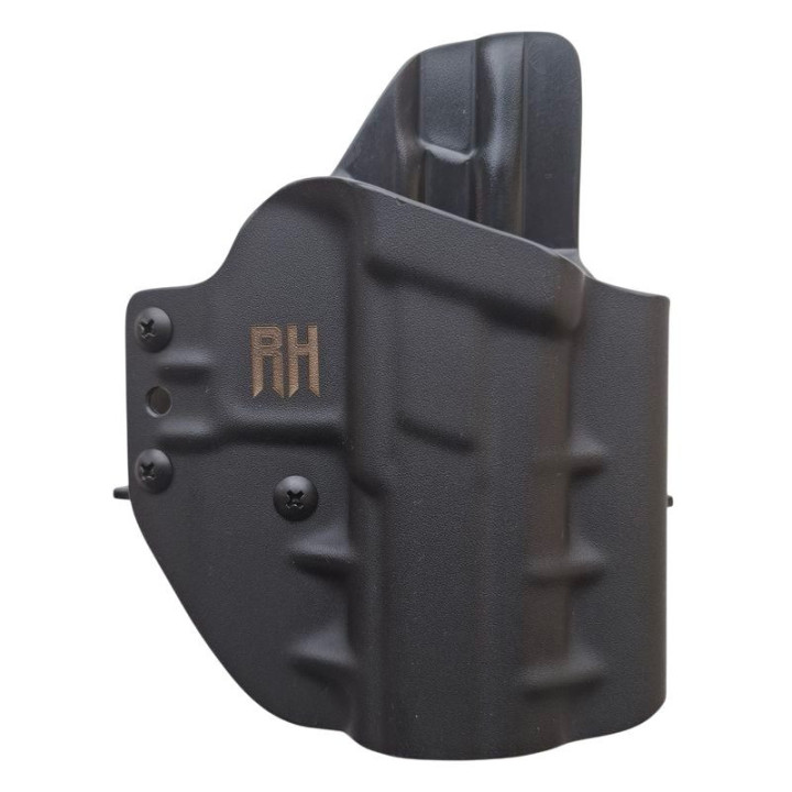 RH HOLSTERS Kabura OWB Frogy CZ P-09 C   NOCTURNE / right - 1/2 sweatguard / speedloopsoops 40 mm / black KYDEX