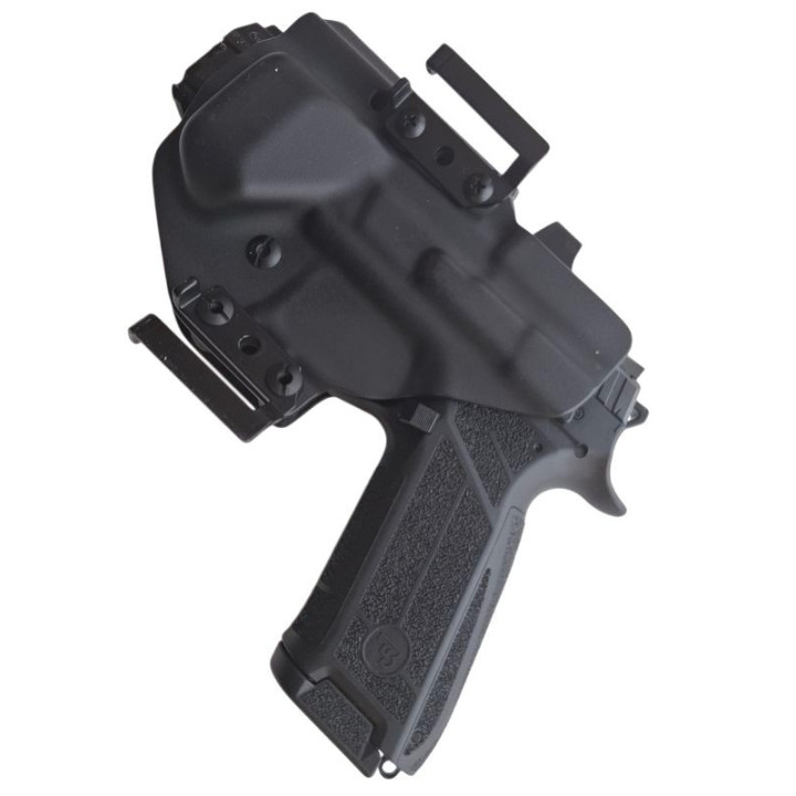 RH HOLSTERS OWB Frogy CZ P-09 C NOCTURNE holster / right - 1/2 sweatguard / speedloopsoops 40 mm / black KYDEX
