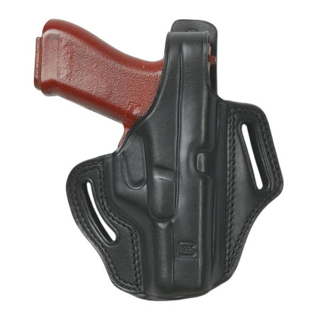 KAJMAN Kabura skórzana GLOCK 19 / MOTYL  DŁUGI ZAPIĘTY "S8" czarna