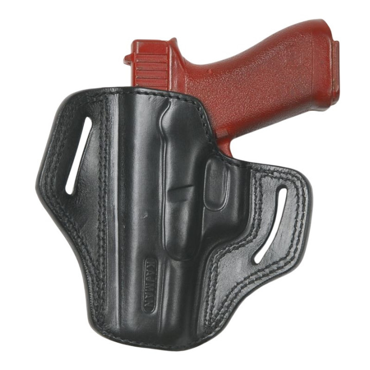 KAJMAN Kabura skórzana GLOCK 19 / MOTYL  DŁUGI "S7" czarna