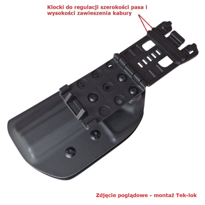 Pouzdro OWB Sport CZ Shadow 2 Target 5" / levé - Tek-lok / 3 mm / černé pouzdro KYDEX