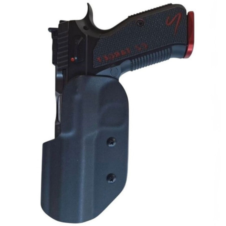 Pouzdro OWB Sport CZ Shadow 2 Target 5" / levé - Tek-lok / 3 mm / černé pouzdro KYDEX