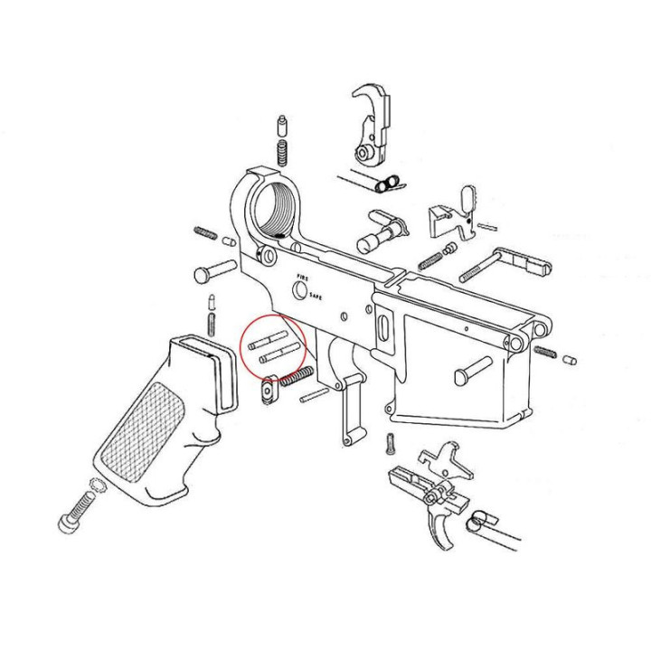 EEMANN TECH AR-15 Kołek szkieletu        (180040)