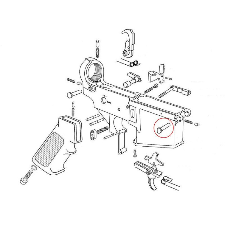 EEMANN TECH AR-15 Kołek przedni          szkieletu (180036)