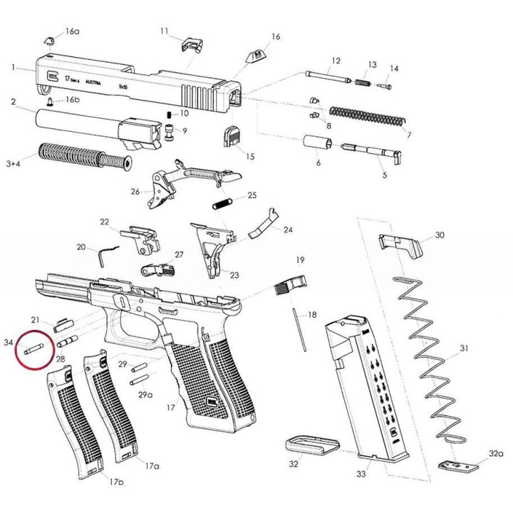 EEMANN TECH GLOCK Kołek blokujący do     Glock (122019)