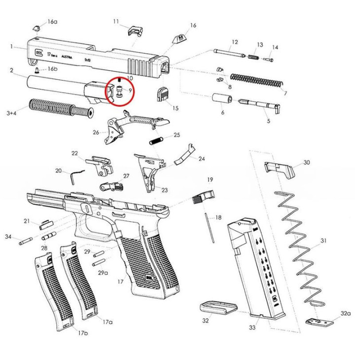 EEMANN TECH GLOCK Zabezpieczenie iglicy  (122005)
