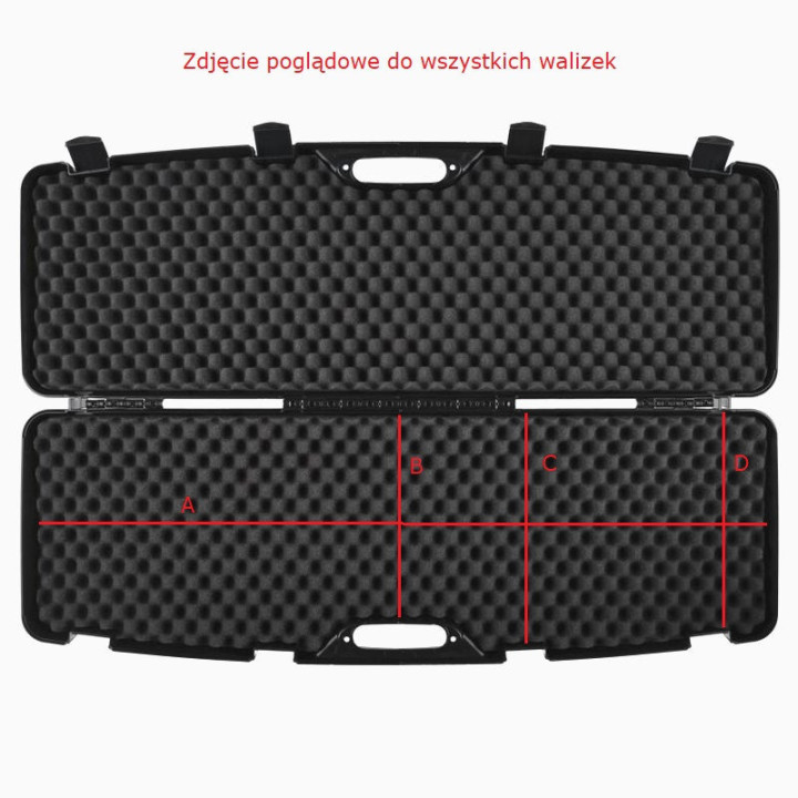 MEGALINE KUFER NA BROŃ  32x22,5x8 cm     (604/0000) czarny z klamrami