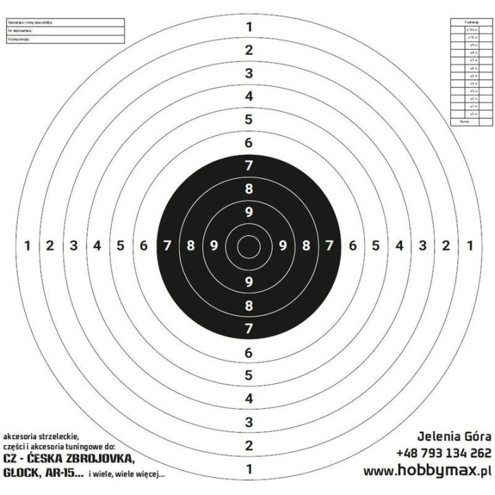 TARCZA STRZELECKA SPORTOWA 500x500 mm (  100 sztuk ) HOBBYMAX