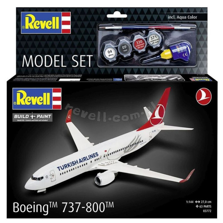 REVELL 1/144 BOEING 737-800 TURKISH      AIRLINES MODEL SET (63772)