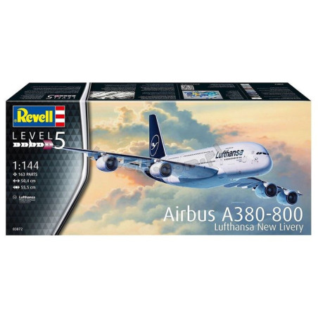 REVELL 1/144 AIRBUS A380-800 LUFTHANSA 'NEW LIVERY' (03872)