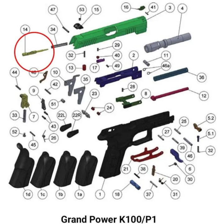 GRAND POWER Iglica do K22 (40002127-14   / 000050)