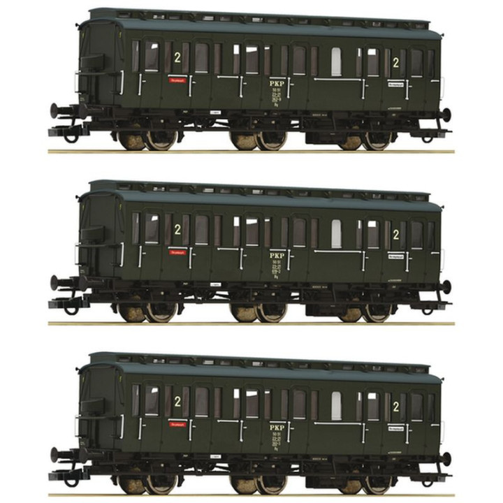 ROCO 6200100 PASSENGER WAGON cl.2 PKP ep.IV - set of 3 wagons