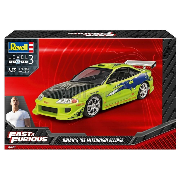 REVELL 1/25 MITSUBISHI 1995 ECLIPSEFAST& FUROUS (07691)