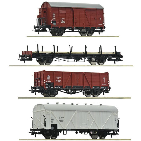 ROCO 6600101 WAGON TOWAROWY PKP ep.IV /  zestaw: 4 wagony