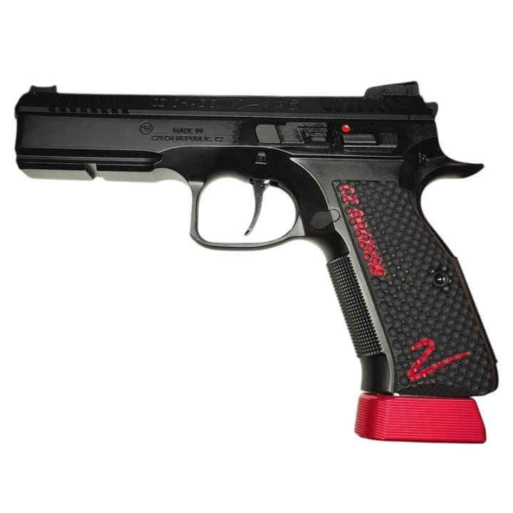 ARMANOV Magazine Base for CZ Shadow 2 / SP-01 / 75B / KMR and similar models / RED / +2 rounds (MPCZ1-RE) MaXXXgrip Line