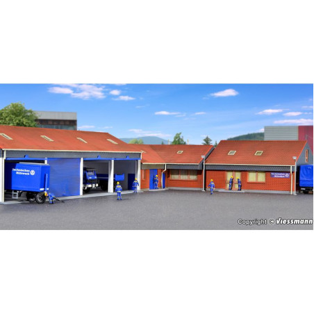 KIBRI 39211 H0 Kanceláře a garáže THW Kitzingen