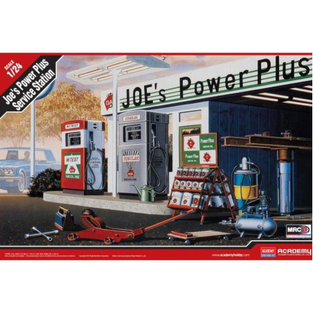 ACADEMY 1/24 Joe s Power Plus Service    Station w/Accessories (15122)